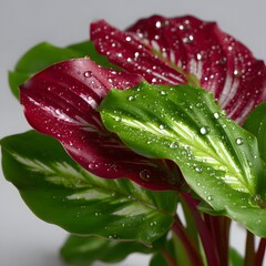 Close-up of vibrant, water-kissed leaves