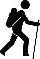 man hiking isolated silhouette