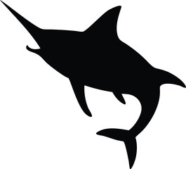 marlin fish isolated silhouette