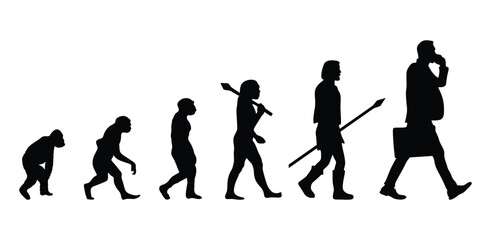 Human evolution silhouette vector.