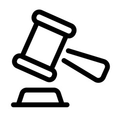 gavel line icon. Vector format with fully editable strokes, business series.