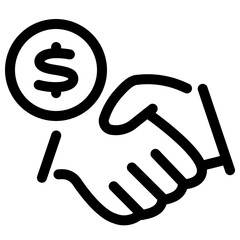 deal line icon. Vector format with fully editable strokes, business series.