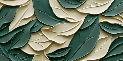 astarte.ai: Nature-Inspired Relief Artwork with Layered Green Leaves