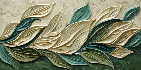 astarte.ai: Nature-Inspired Relief Artwork with Layered Green Leaves