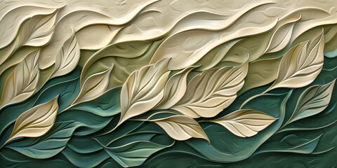 astarte.ai: Nature-Inspired Relief Artwork with Layered Green Leaves