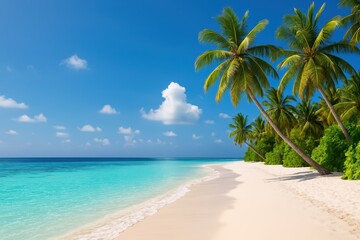 Obraz premium tropical beach with palm trees