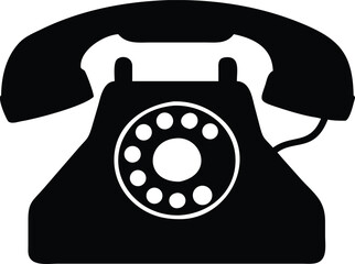 retro telephone isolated silhouette
