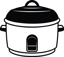 rice cooker isolated silhouette