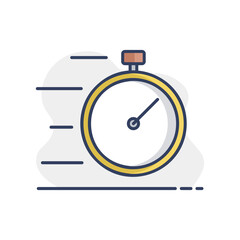 Fast delivery vector icon. Stopwatch with speed