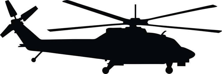 silhouette of military helicopter  © Bharotray