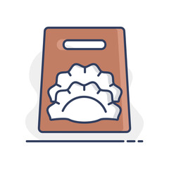 Fast food delivery take away paper bag icon.