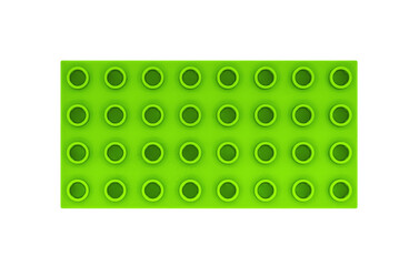 green plastic construction element; toy style