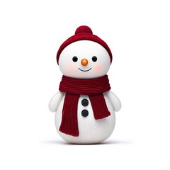 Fototapeta premium Cute Snowman with Red Scarf