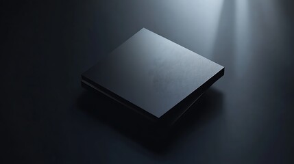 Dark gray rectangular object under spotlight