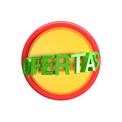 icono 3d de ofertas color verde en fondo transparente 