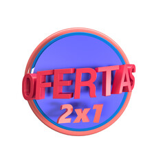 icono en 3d rosa fondo transparente ofertas