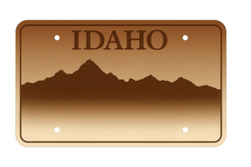 Idaho license plate number isolated 