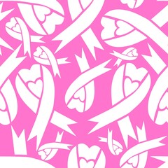 Breast cancer month seamless pink ribbon day mammogram pattern for medical accessories and medicine textiles