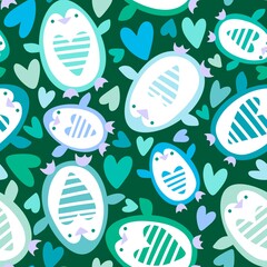 Christmas animals seamless penguin pattern for wrapping paper and fabrics