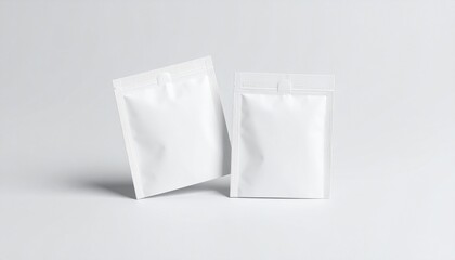 white paper bag on wite background 