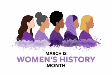 Diverse women celebrating Women's History Month.