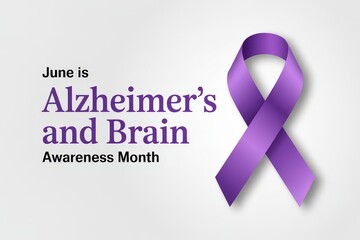 Purple ribbon for Alzheimer's awareness in June.