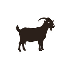 Cute boer goat silhouette isolated on white background. Boer goat icon vector illustration design.