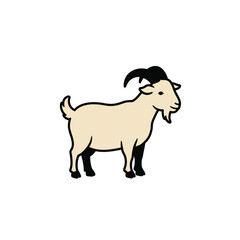 Cute boer goat silhouette isolated on white background. Boer goat icon vector illustration design.