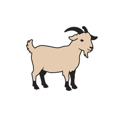 Cute boer goat silhouette isolated on white background. Boer goat icon vector illustration design.