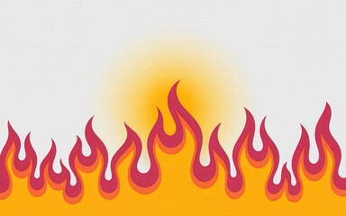 Illustration of vibrant red and yellow flames.