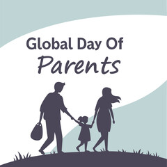 Global Day of Parents text with silhouette vector art illustration 