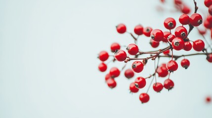 Vibrant Red Berries Branch Winter Nature Photography Image Background  Beautiful Fresh Seasonal Holiday Festive Design Element Picture plant fruit holly macro  