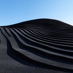 Black Sand Dune, Minimalist Style, Texture , Desert Landscape