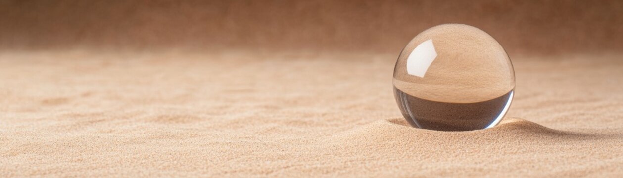 Crystal Ball on Sand, Minimalist, Desert