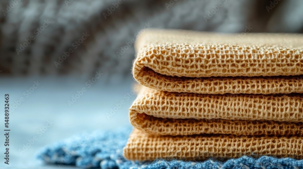 Poster a stack of paper napkins functions as a mockup that provides ample space for adding your logo or gra