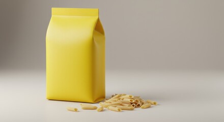 Unbranded Yellow Pasta Bag with Scattered Pasta