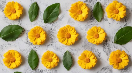 Marigold flowers arranged in a garland are set against a white background, ideal for designs related to Halloween or Day of the Dead celebrations
