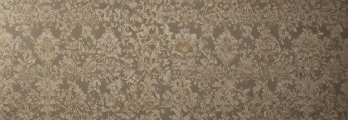 Fototapeta premium Muted damask floral wallpaper, ornate vintage design, gold, texture, elegant