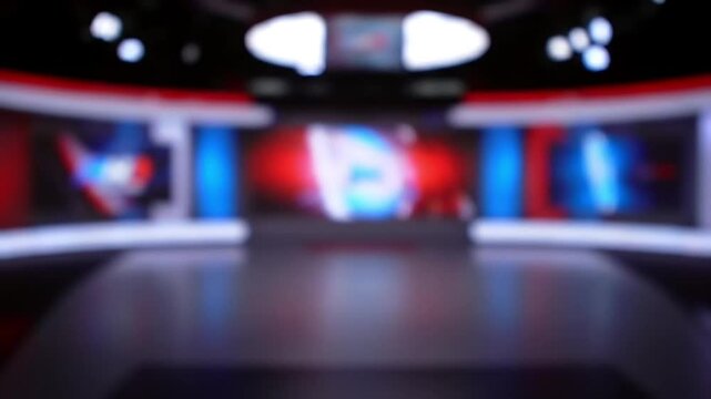 Blurry unfocused news room - blurred and uncleared background 