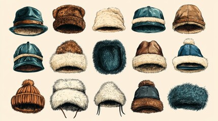 This technical template is used for creating flat sketches of fur trims specifically designed for hoods