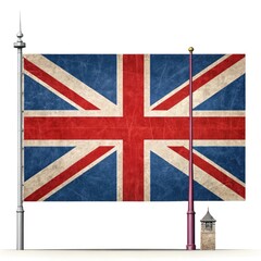Fototapeta premium united kingdom flag on whit background
