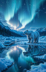 polar bear on ice