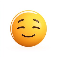 Fototapeta premium Smiling Emoji Face with Closed Eyes