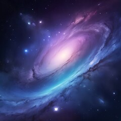 Colorful Abstract Galaxy Background &ndash; Dreamy Cosmic Scene with Starry Sky