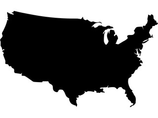 united states map vector silhouette illustration