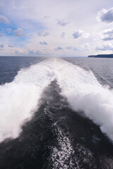 Gischt eines Schiffes