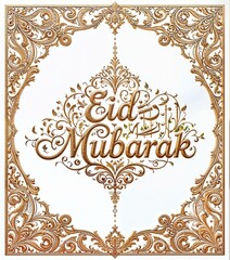 vintage frame with eid mubarak