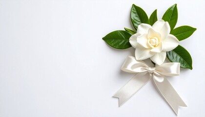 クチナシの花とリボン