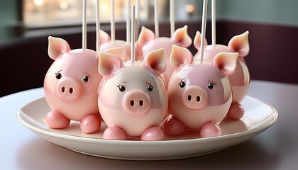 Schweinchen Cake Pops mit Fondant-Details
