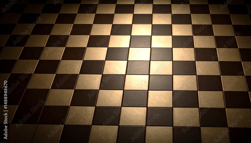 Poster aesthetic illumination, light beams through a tiled floor creating captivating visual display